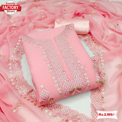 Pink Embroidered Kurtha Suruwal Piece