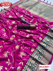 Pink Soft Silk Banarasi Saree