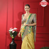 Yellow Pure Tussar Silk Digital Printed Saree
