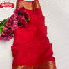 Red Heavy Dola Silk Saree With Jacquard Border