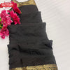 Black Heavy Dola Silk Saree With Jacquard Border