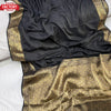 Black Heavy Dola Silk Saree With Jacquard Border