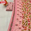 Chiffon Floral Printed Saree With Embroidery