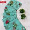 Sky Blue Floral Georgette Saree With Embroidery