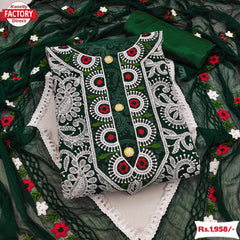 Green Chikankari Embroidered Kurtha Suruwal Piece