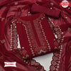 Maroon Embroidered Kurtha Suruwal Piece