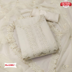 White Embroidered Kurtha Suruwal Piece