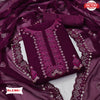 Wine Embroidered Kurtha Suruwal Piece