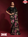 Black Partywear Georgette Heavy Embroidered Saree