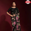 Black Partywear Georgette Heavy Embroidered Saree