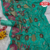 Sea Blue Partywear Georgette Heavy Embroidered Saree