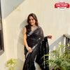 Black Silver Sequins Partywear Saree