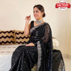 Black Silver Sequins Partywear Saree