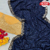 Deep Blue Silver Sequins Partywear Saree
