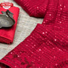 Red Sequins Work Partywear Saree