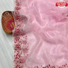 Light Pink Pure Organza Fancy Embroidered Saree