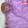 Lavender Pure Organza Fancy Embroidered Saree