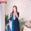 Royal Blue Silk Partywear Kurtha Pant Dupatta Set