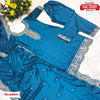 Royal Blue Silk Partywear Kurtha Pant Dupatta Set