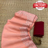 Peach Zomato Chiffon Embroidered Saree