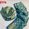 Sky Blue Pure Viscose Georgette Banarasi Rich Zari Saree