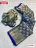 Navy Blue Pure Viscose Georgette Banarasi Rich Zari Saree