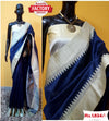 Raw Silk Saree with Khadi Temple Weaving Border