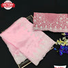 Designer Baby Pink Organza Silk Saree With Embroidery
