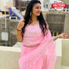 Pink Pure Organza Saree with Embroidery