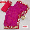 Magenta Georgette Bandhni Saree