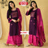 Wine and Pink Kurtha Sharara Set