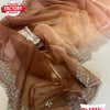 Chocolate Designer Organza Silk Saree With Embroidery