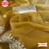 Mustard Yellow Designer Organza Silk Saree With Embroidery
