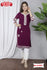 Wine Embroidered Kurtha Pant Set