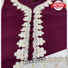 Wine Embroidered Kurtha Pant Set