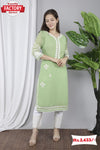 Light Green Embroidered Kurtha Pant Set
