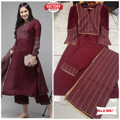Maroon Kurtha Palazzo Set