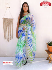 Multi-color Designer Organza Silk Saree