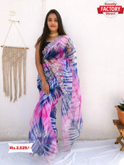 Multi-color Designer Organza Silk Saree