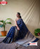 Navy Blue Banarasi Zari Linen Sarees