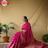 Pink Banarasi Zari Linen Sarees