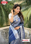 Navy Blue Silver Zari Banarasi Silk Saree