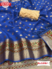 Pure Nylon Organza Banarasi Saree