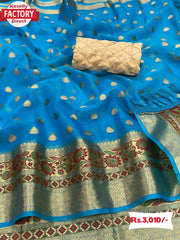 Pure Nylon Organza Banarasi Saree