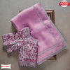 Baby Pink Georgette Embroidered Partywear Saree