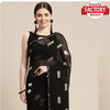 Black Soft Georgette Rectangular Sequins Saree