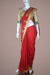 Red Georgette Saree with Zari work