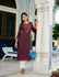Wine Embroidered Kurthi Top