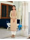 Cream Embroidered Kurthi Top