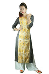 Jenifry Yellow and ash kurthi top